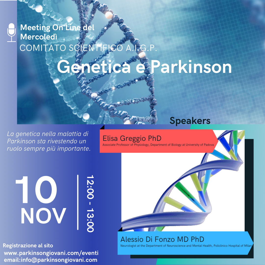 Genetica e Parkinson: webinar di A.I.G.P. 10 novembre 2021